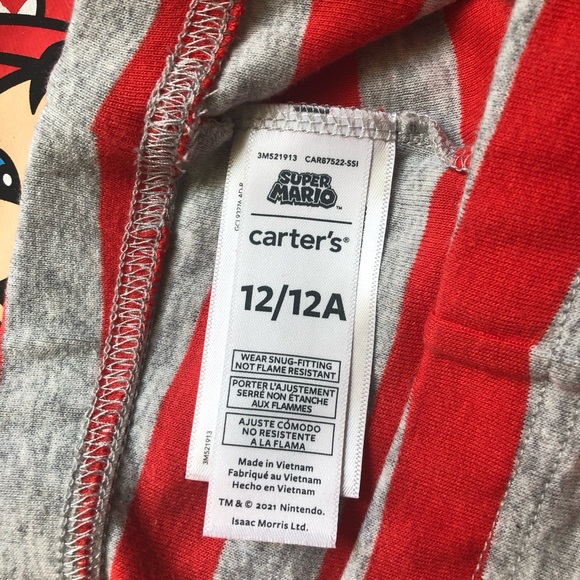 Boys Mario Pajamas size 12 - Picture 3 of 4